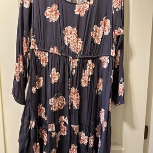 Gray and pink floral dress